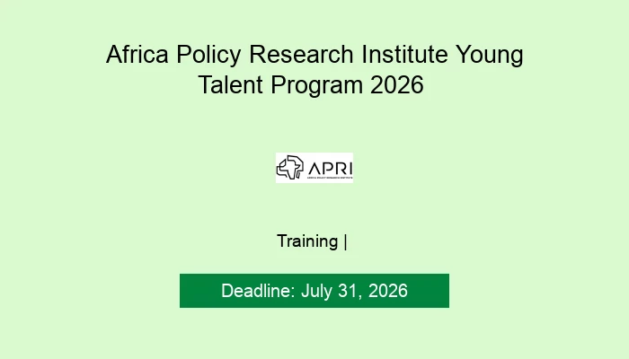 Africa Policy Research Institute Young Talent Program 2026