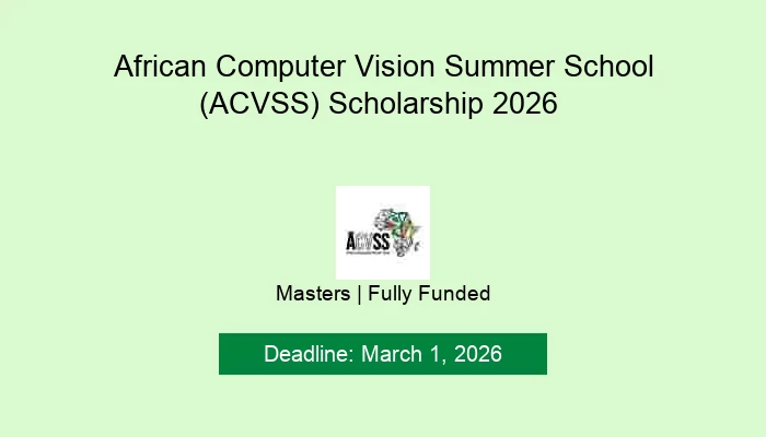 African Computer Vision Summer School (ACVSS) Scholarship 2026