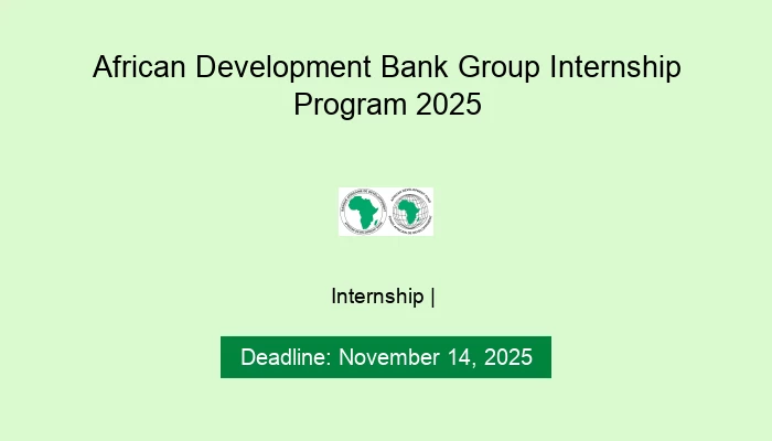 African Development Bank Group Internship Program 2025