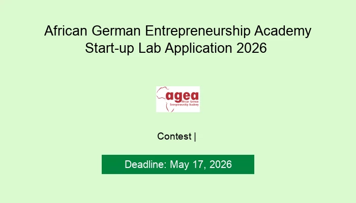 African German Entrepreneurship Academy Start-up Lab Application 2026