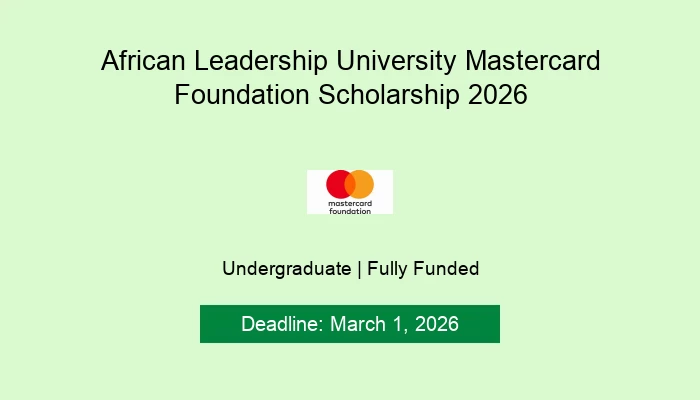 African Leadership University Mastercard Foundation Scholarship 2026