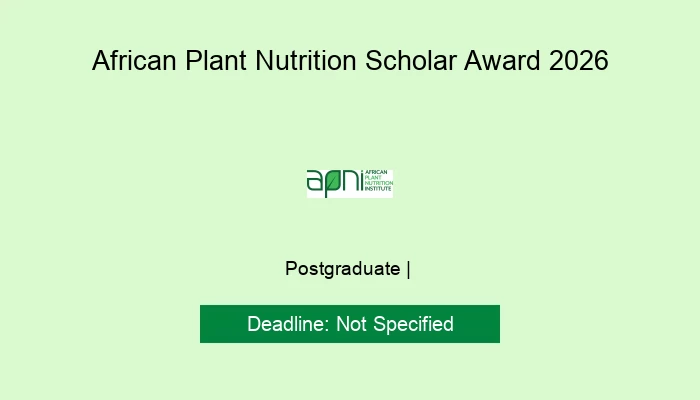 African Plant Nutrition Scholar Award 2026