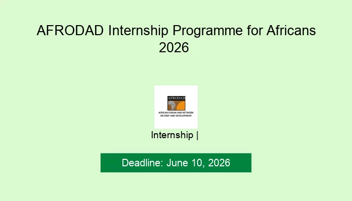 AFRODAD Internship Programme for Africans 2026