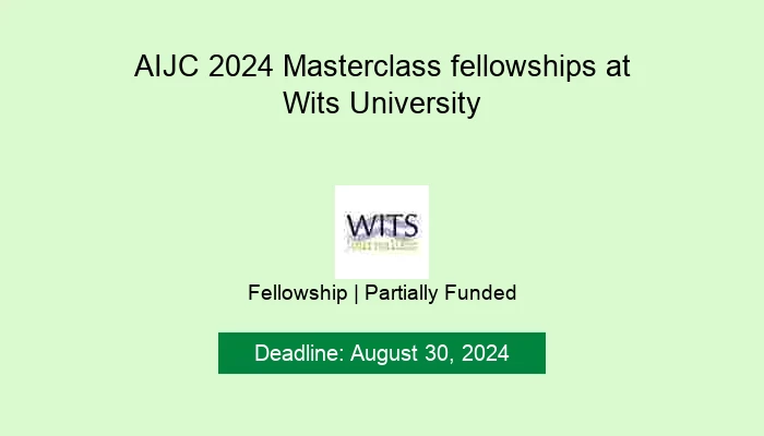 AIJC 2024 Masterclass fellowships at Wits University