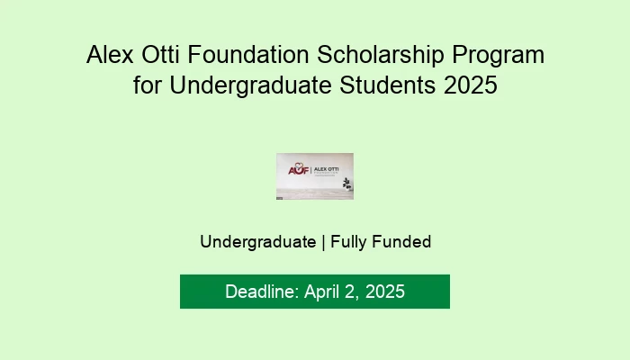 Alex Otti Foundation Scholarship Program for Undergraduate Students 2025