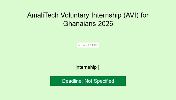 AmaliTech Voluntary Internship (AVI) for Ghanaians 2026