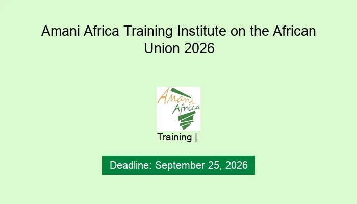 Amani Africa Training Institute on the African Union 2026