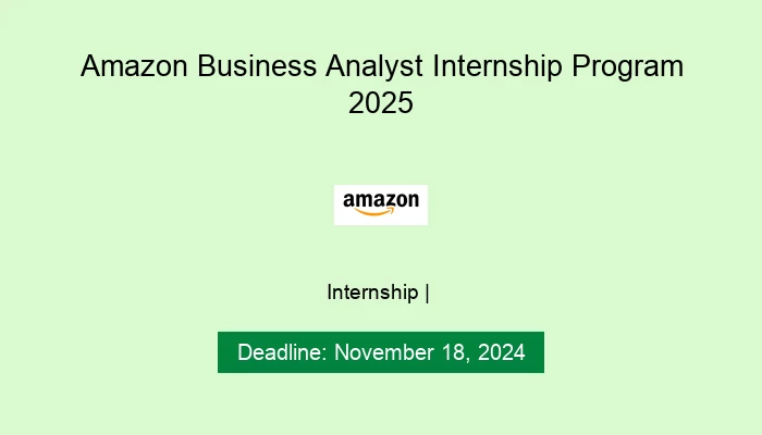 Amazon Business Analyst Internship Program 2025