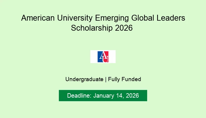 American University Emerging Global Leaders Scholarship 2026