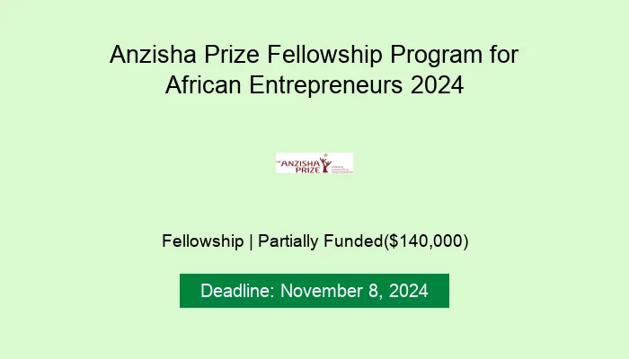 Anzisha Prize Fellowship Program for African Entrepreneurs 2024