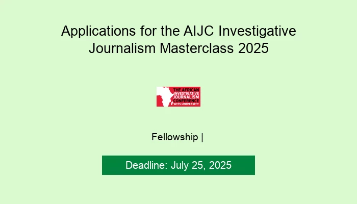Applications for the AIJC Investigative Journalism Masterclass 2025