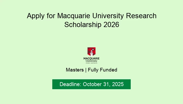 Apply for Macquarie University Research Scholarship 2026