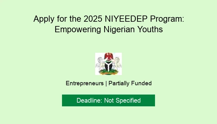 Apply for the 2025 NIYEEDEP Program: Empowering Nigerian Youths