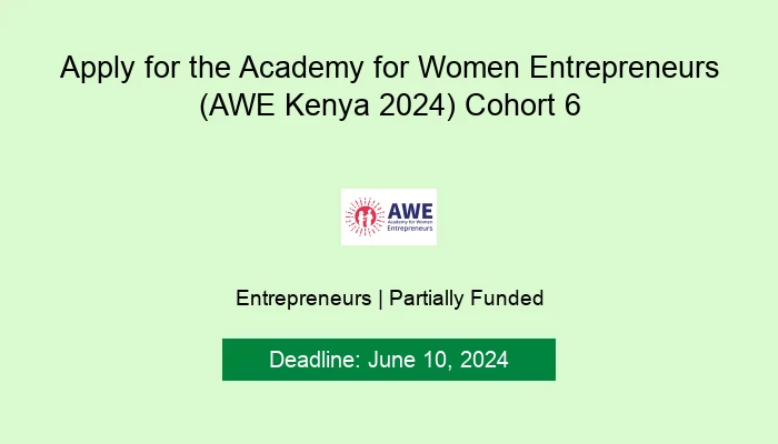 Apply for the Academy for Women Entrepreneurs (AWE Kenya 2024) Cohort 6