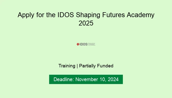 Apply for the IDOS Shaping Futures Academy 2025