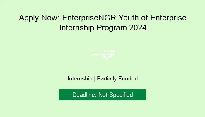 Apply Now: EnterpriseNGR Youth of Enterprise Internship Program 2024