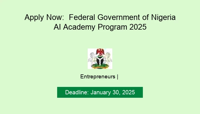Apply Now:  Federal Government of Nigeria AI Academy Program 2025