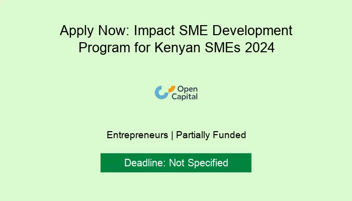 Apply Now: Impact SME Development Program for Kenyan SMEs 2024