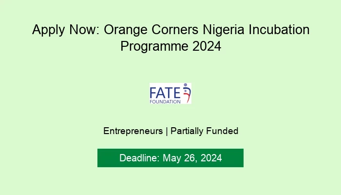 Apply Now: Orange Corners Nigeria Incubation Programme 2024