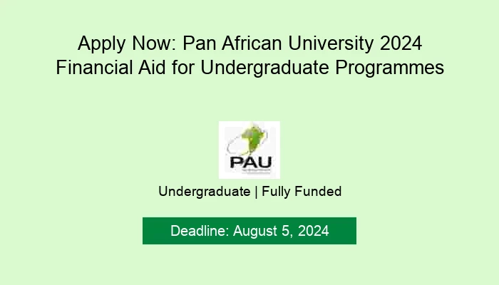 Apply Now: Pan African University 2024 Financial Aid for Undergraduate Programmes