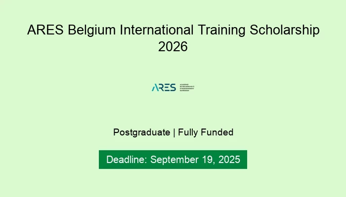 ARES Belgium International Training Scholarship 2026