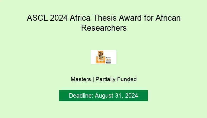 ASCL 2024 Africa Thesis Award for African Researchers