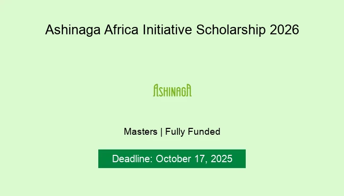 Ashinaga Africa Initiative Scholarship 2026