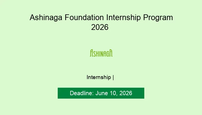 Ashinaga Foundation Internship Program 2026