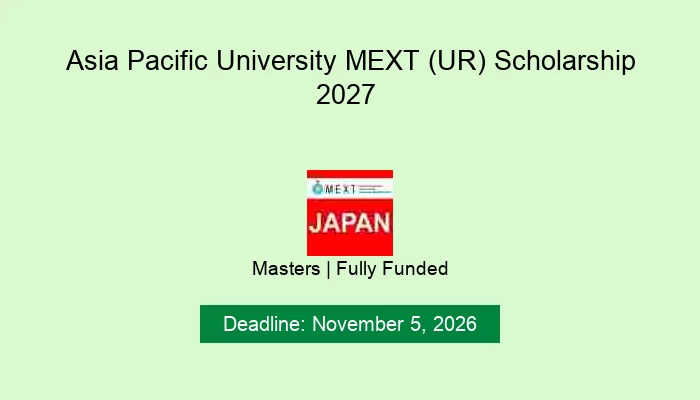 Asia Pacific University MEXT (UR) Scholarship 2027