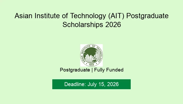 Asian Institute of Technology (AIT) Postgraduate Scholarships 2026