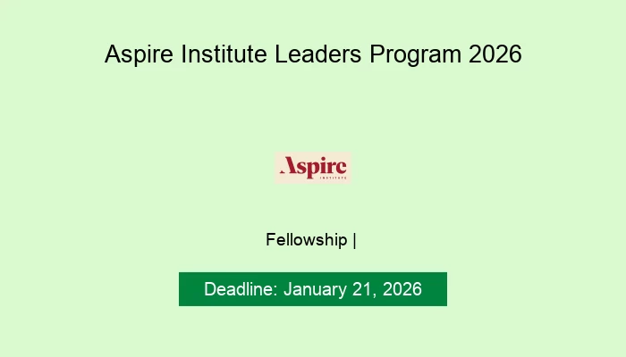 Aspire Institute Leaders Program 2026