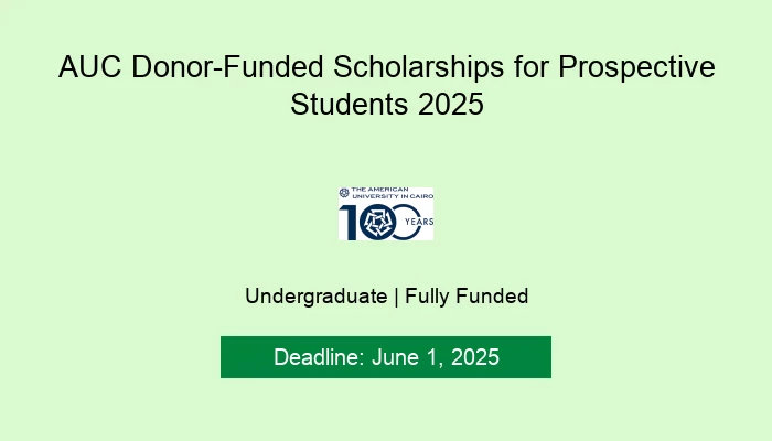 AUC Donor-Funded Scholarships for Prospective Students 2025