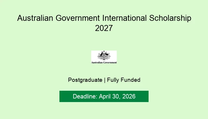 Australian Government International Scholarship 2027