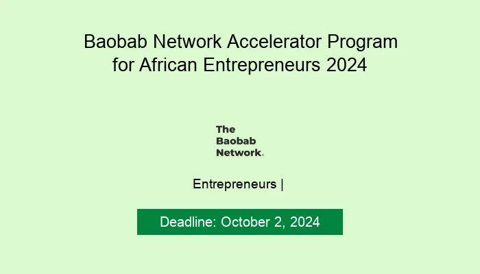 Baobab Network Accelerator Program for African Entrepreneurs 2024