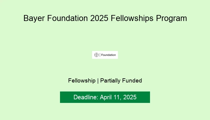 Bayer Foundation 2025 Fellowships Program