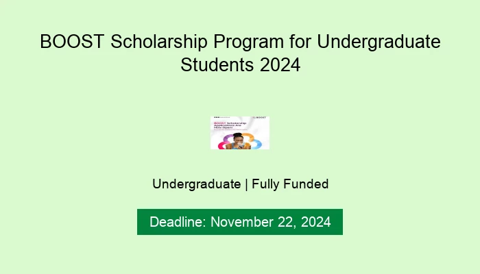 BOOST Scholarship Program for Undergraduate Students 2024