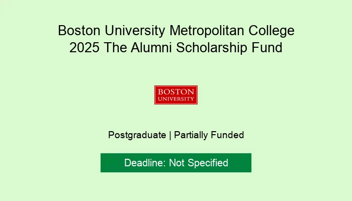 Boston University Metropolitan College 2025 The Alumni Scholarship Fund