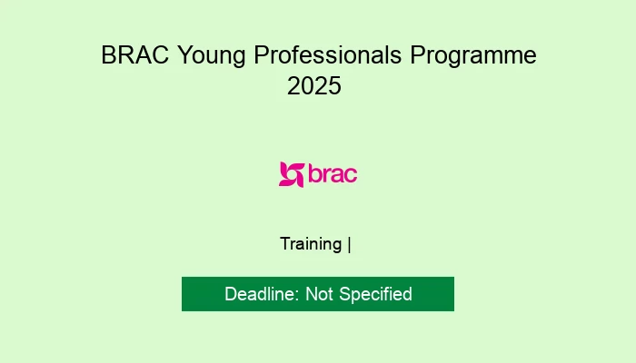 BRAC Young Professionals Programme 2025