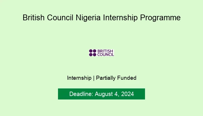 British Council Nigeria Internship Programme 2024