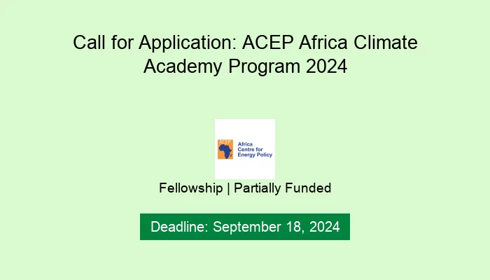 Call for Application: ACEP Africa Climate Academy Program 2024