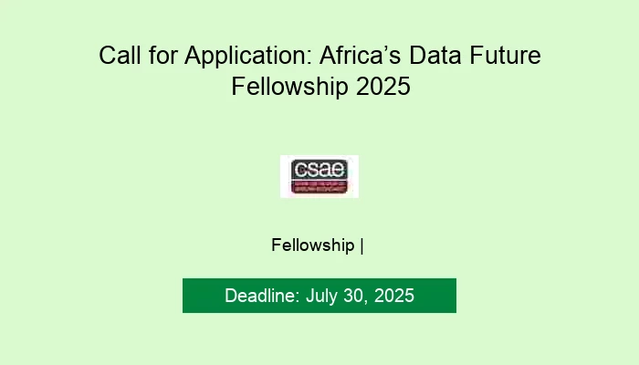 Call for Application: Africa’s Data Future Fellowship 2025
