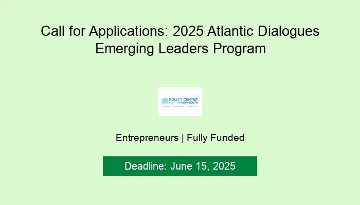 Call for Applications: 2025 Atlantic Dialogues Emerging Leaders Program