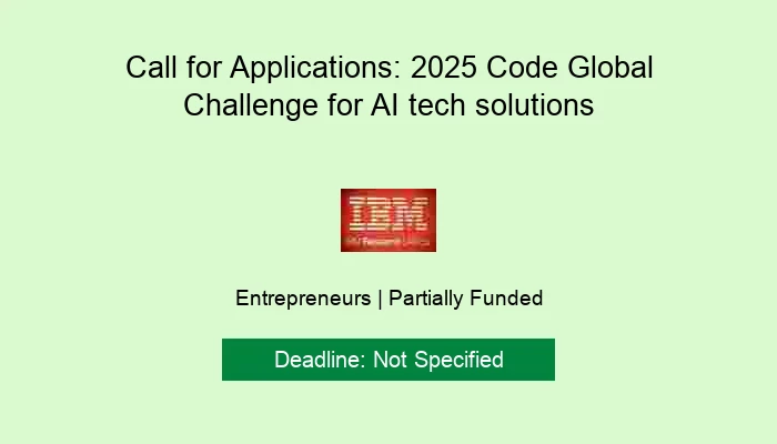 Call for Applications: 2025 Code Global Challenge for AI tech solutions