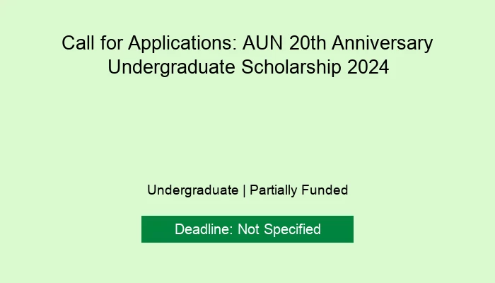 Call for Applications: AUN 20th Anniversary Undergraduate Scholarship 2024