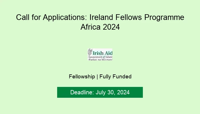 Call for Applications: Ireland Fellows Programme Africa 2024