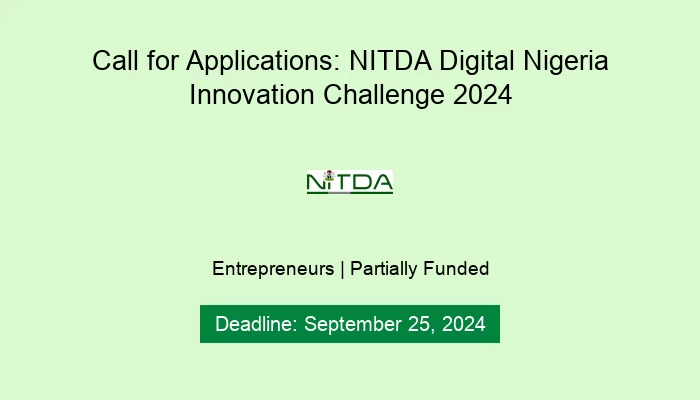 Call for Applications: NITDA Digital Nigeria Innovation Challenge 2024