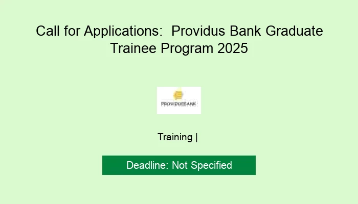 Call for Applications:  Providus Bank Graduate Trainee Program 2025
