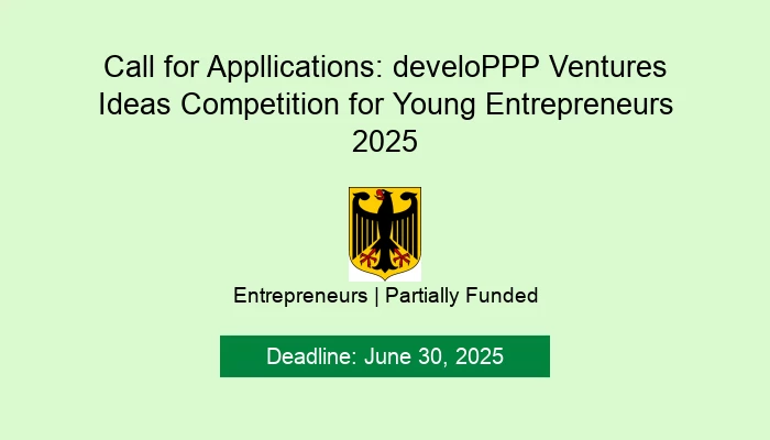 Call for Appllications: develoPPP Ventures Ideas Competition for Young Entrepreneurs 2025