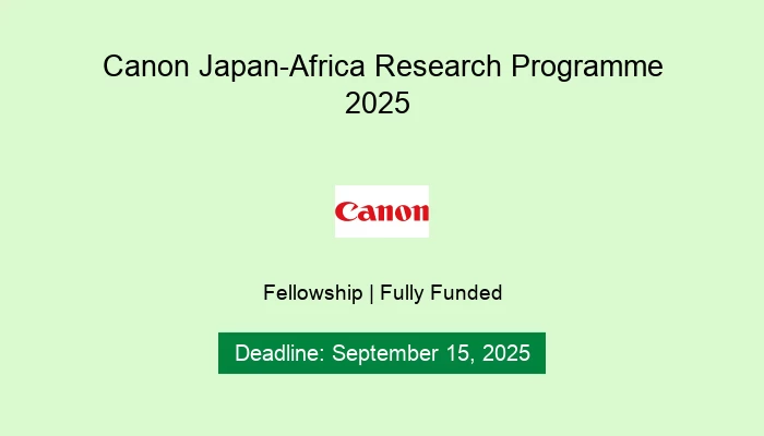 Canon Japan-Africa Research Programme 2025