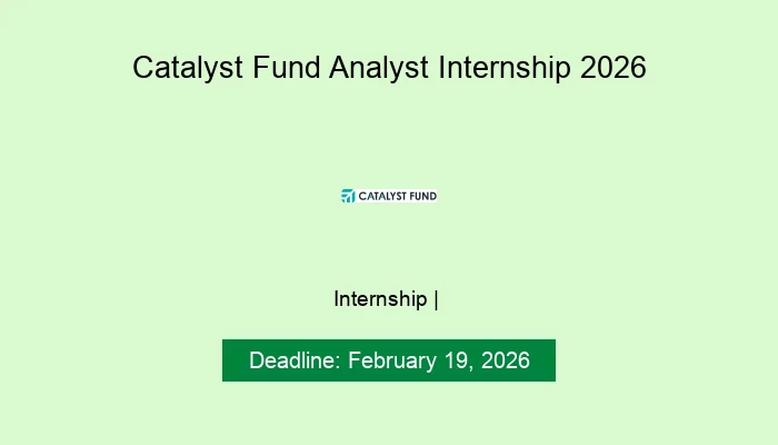 Catalyst Fund Analyst Internship 2026